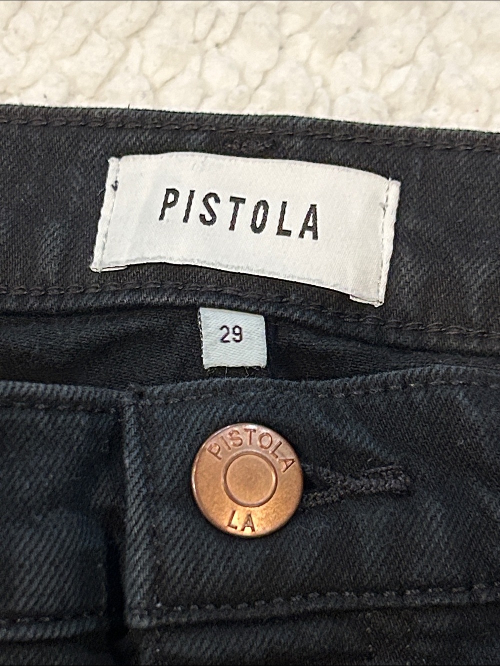 Pistola Lexi Mid Rise Straight Carpenter Jeans size 29 Coal Black - Picture 6 of 14